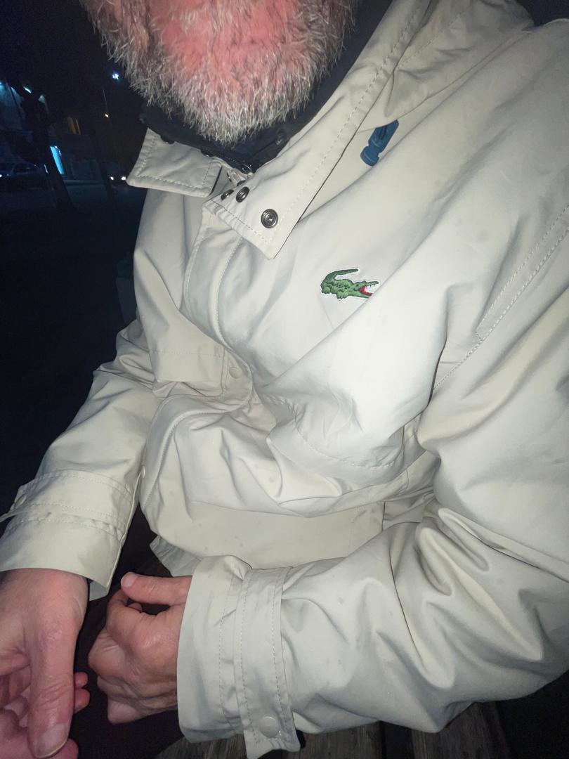 White Lacoste jacket